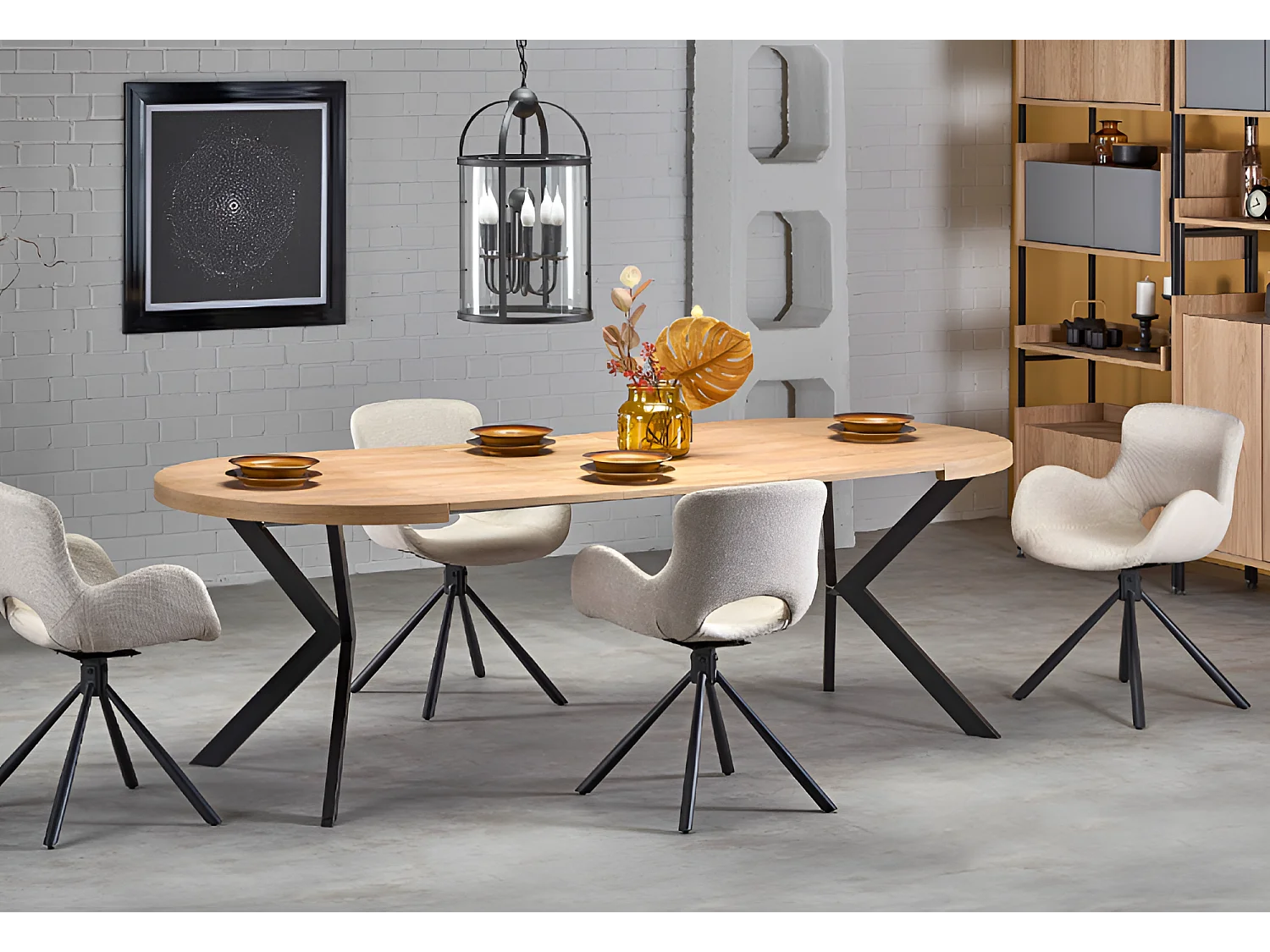 Tavolo da pranzo Peroni/MDF/Sonoma&Nero