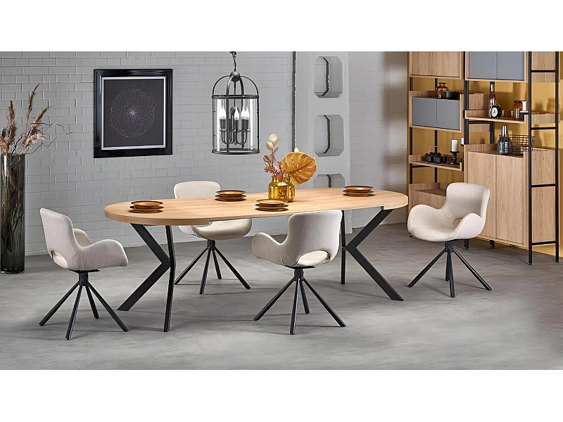 Tavolo da pranzo Peroni/MDF/Sonoma&Nero