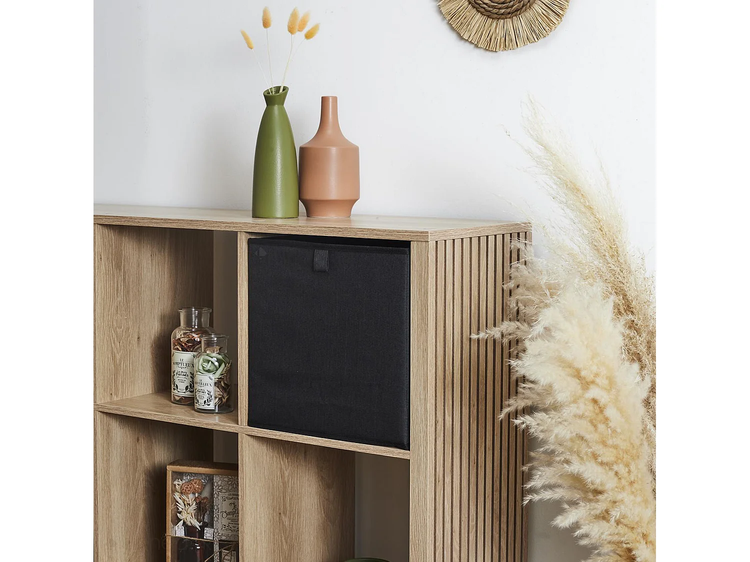 Cube de rangement 30x30x30 cm uni collection SIMPLY noir 27L