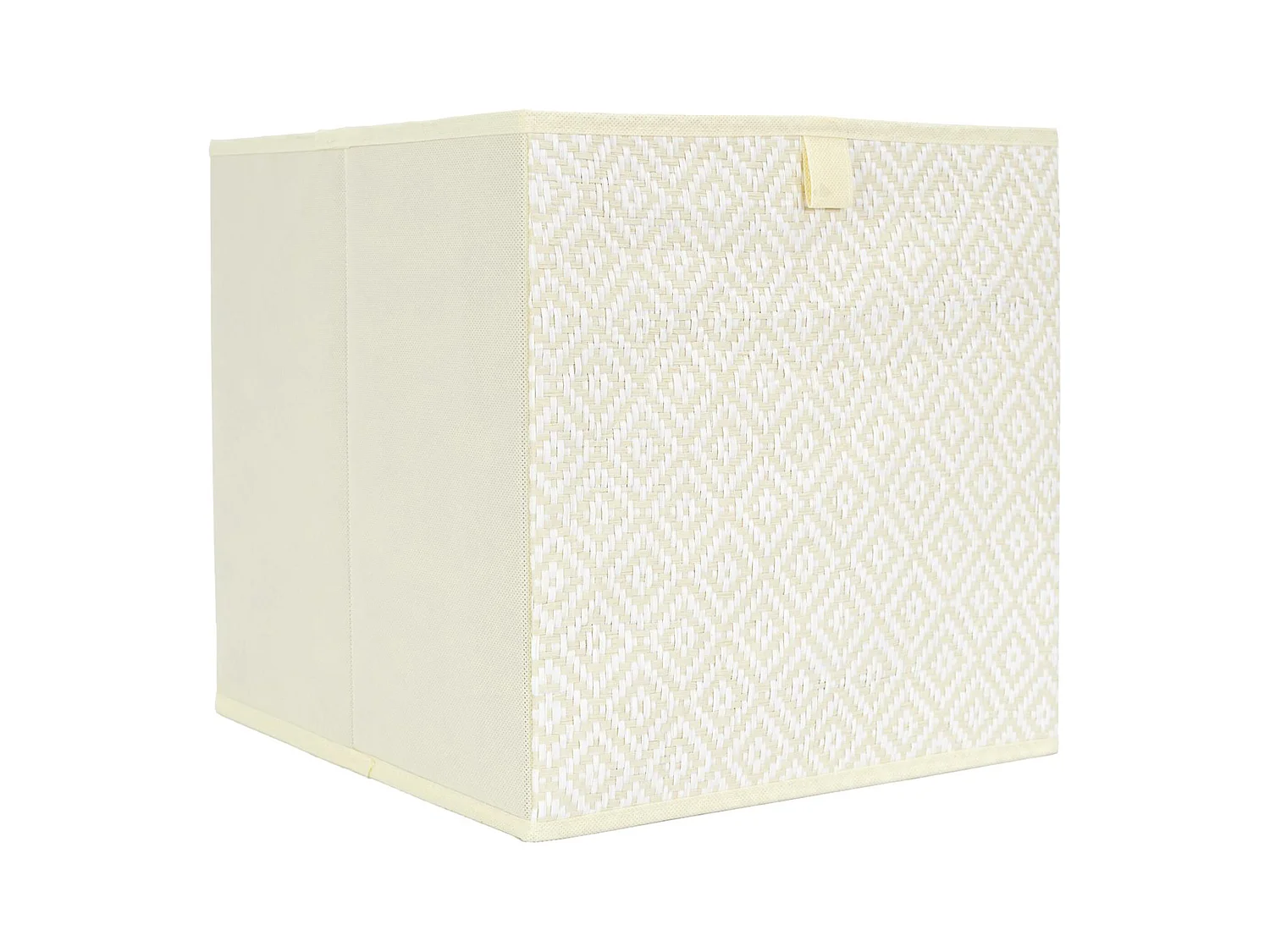 Cube de rangement 30x30x30 cm collection BRAID motif tressé blanc 27L