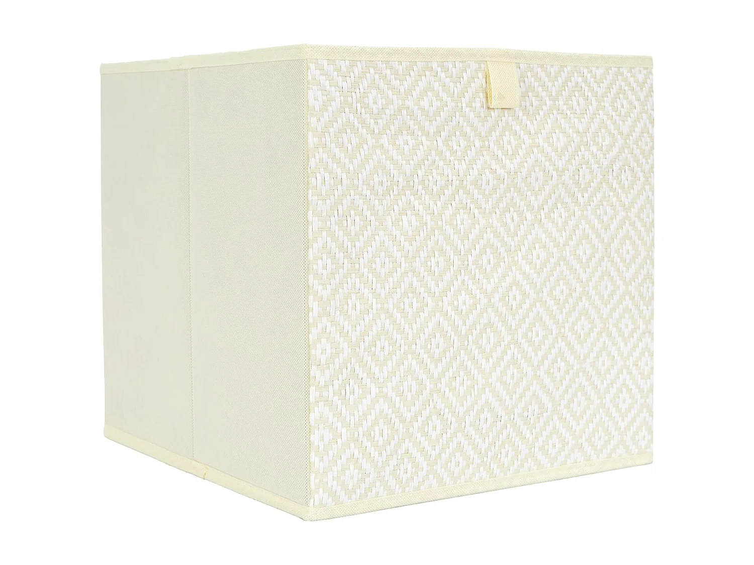 Cube de rangement 30x30x30 cm collection BRAID motif tressé blanc 27L