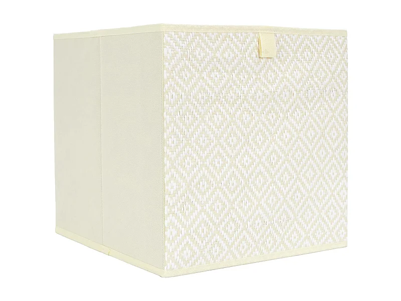 Cube de rangement 30x30x30 cm collection BRAID motif tressé blanc 27L