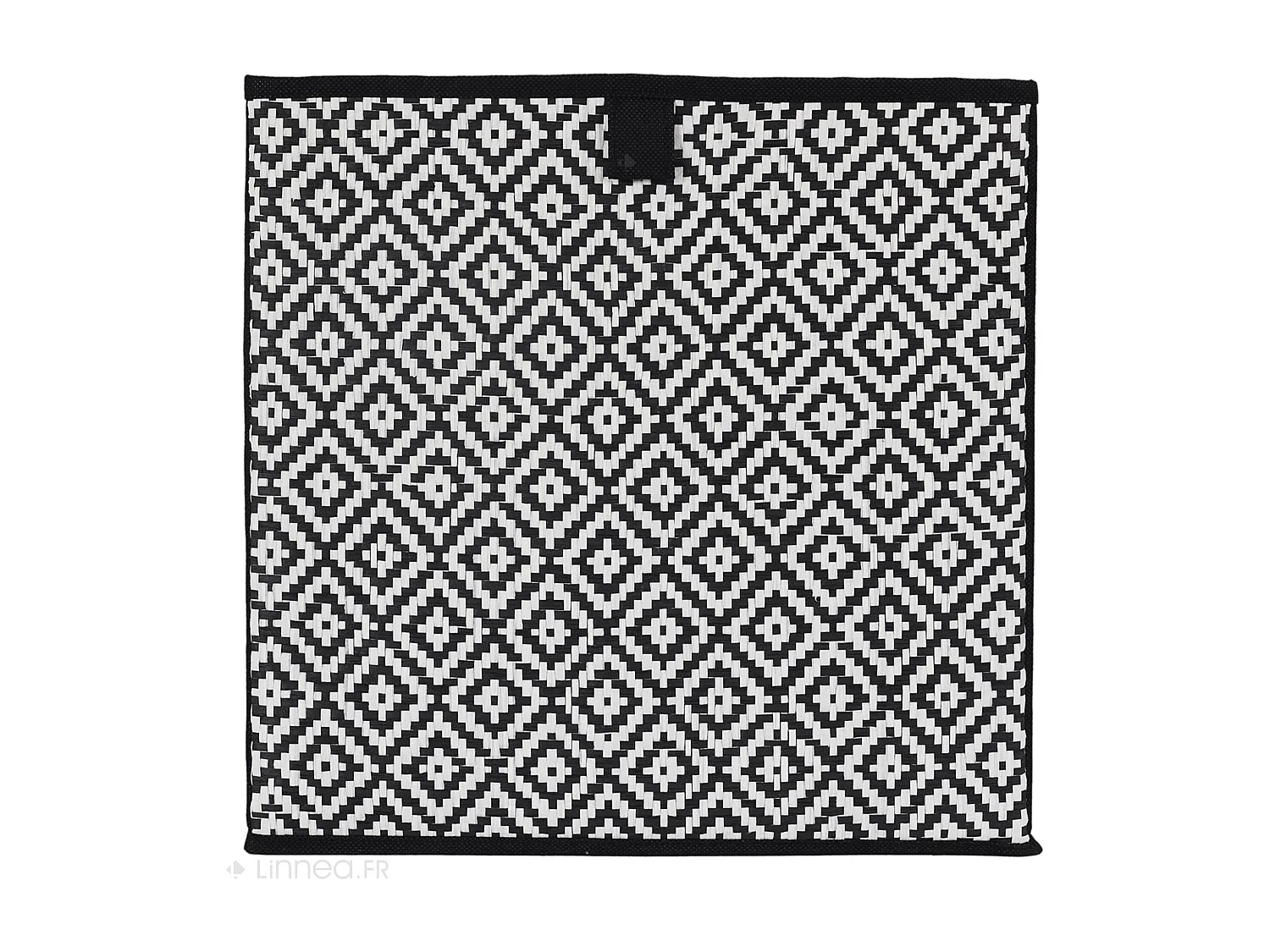 Cube de rangement 30x30x30 cm motif losanges collection BRAID noir 27L