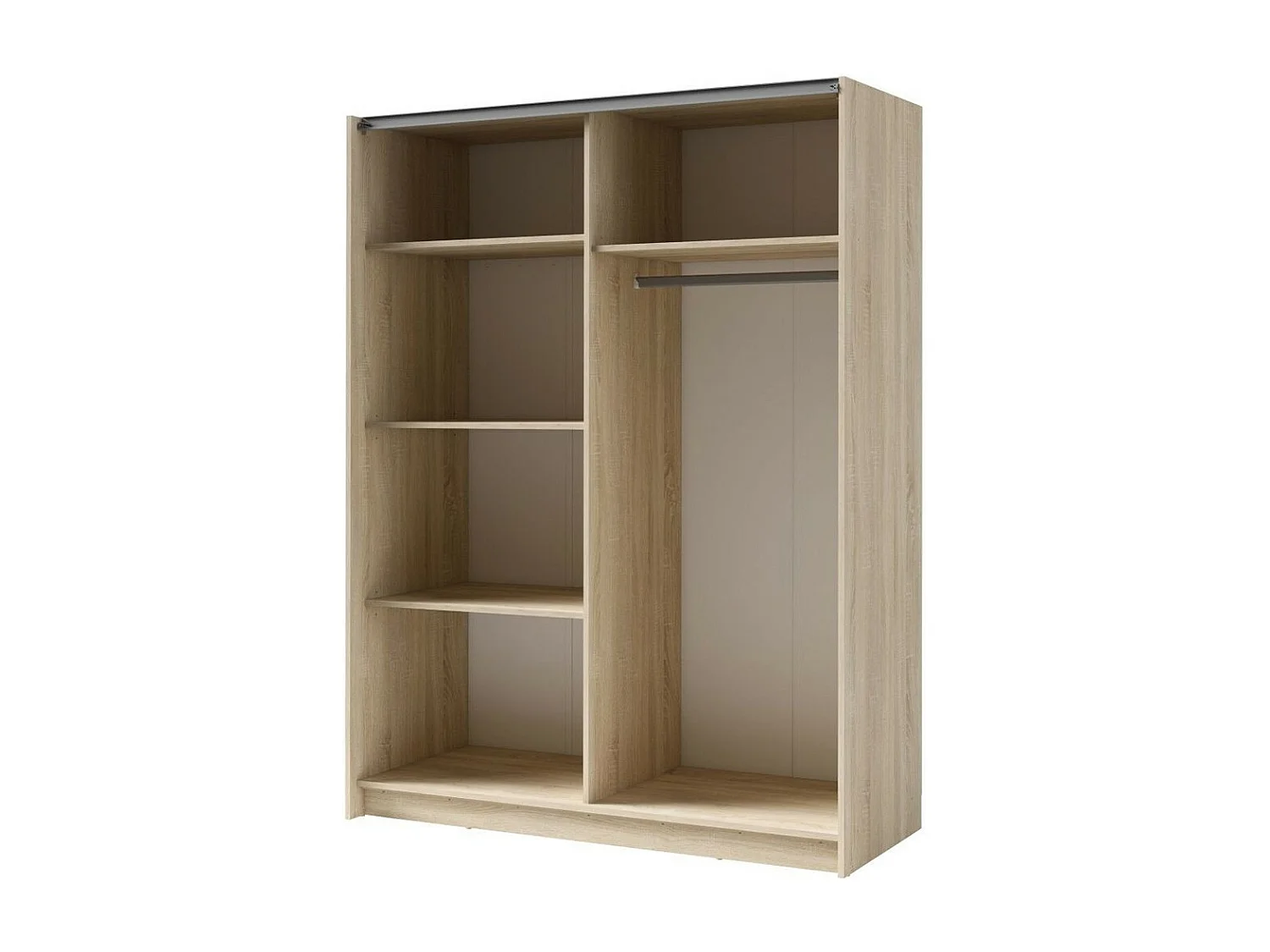 Schwebetürenschrank 2 Türen - Kollektion GOZU - Farbe Sonoma-Eiche - 180 x 198 x 62 cm