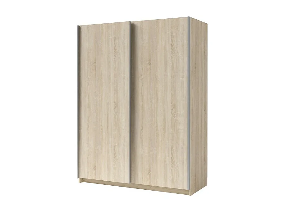 Schwebetürenschrank 2 Türen - Kollektion GOZU - Farbe Sonoma-Eiche - 150 x 198 x 62 cm