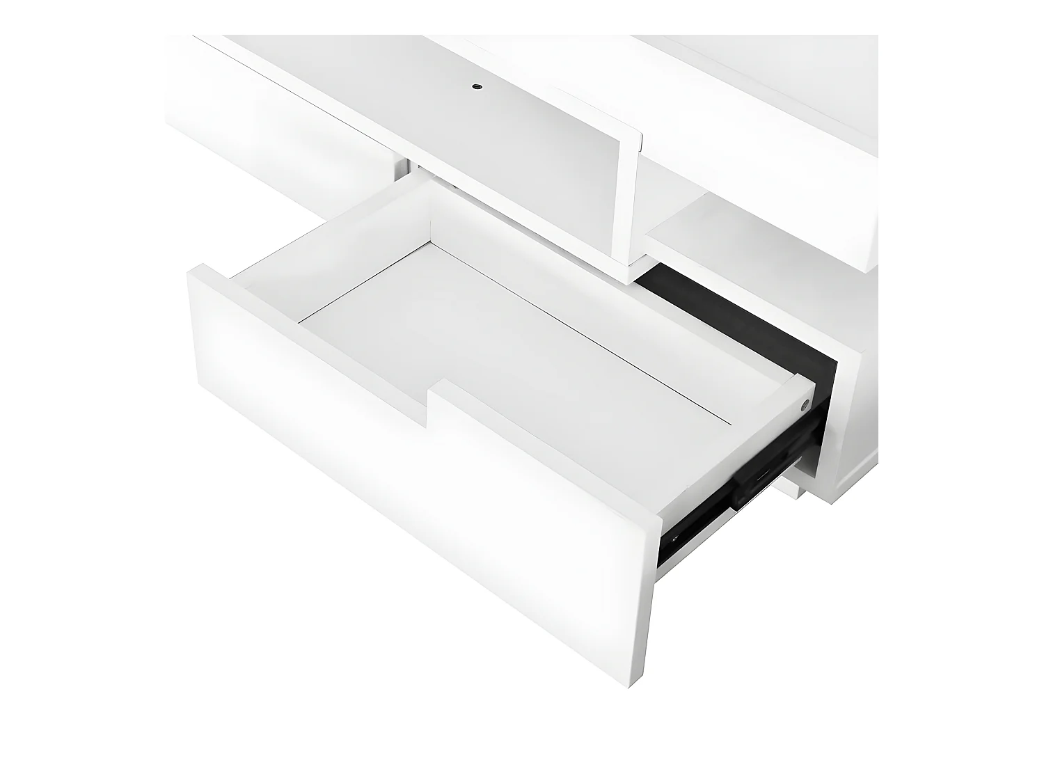 Mesa de centro con LED - acabado brillante - 4 cajones delanteros y traseros - Blanco