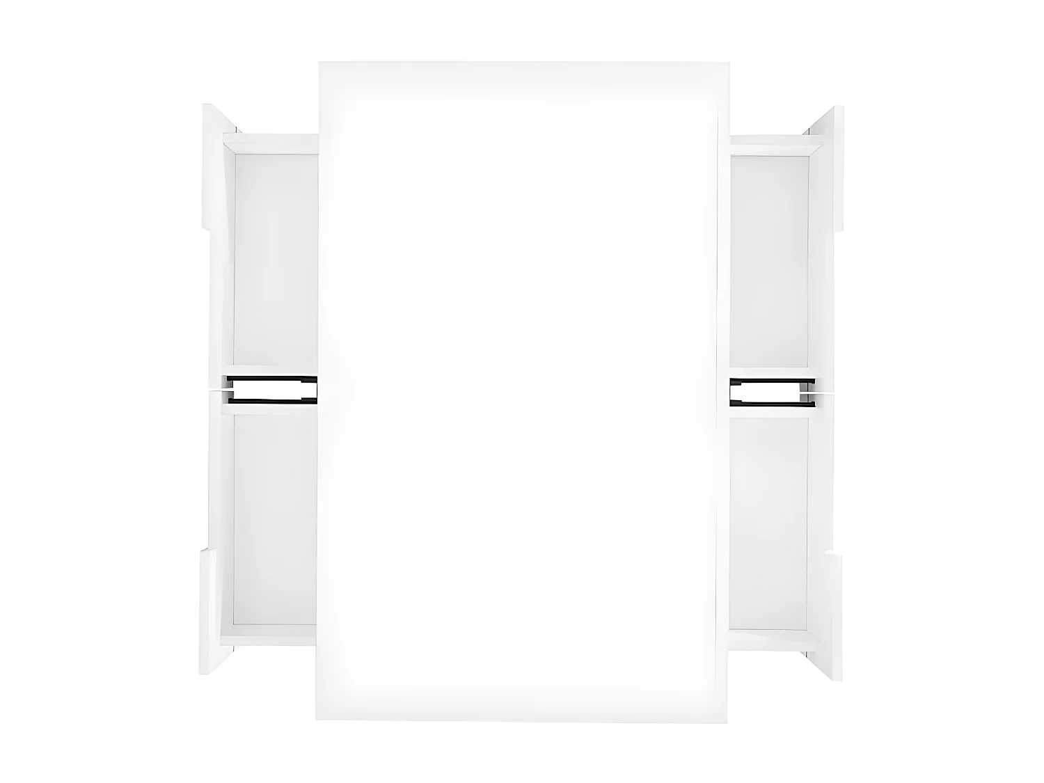 Table basse avec LED - finition brillante - 4 tiroirs avant et arrière - Blanc