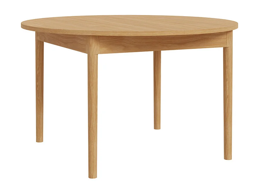 Table extensible L. 130/165 cm décor chêne pieds en bois - VIVIAN