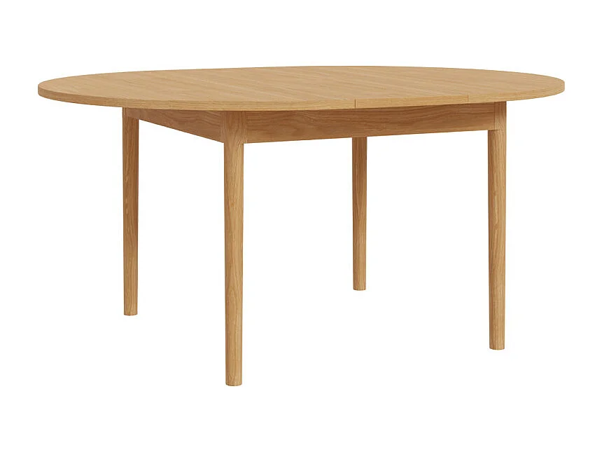 Table extensible L. 130/165 cm décor chêne pieds en bois - VIVIAN