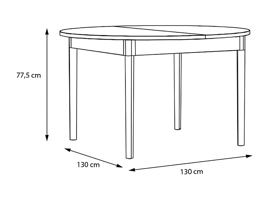 Table extensible L. 130/165 cm décor chêne pieds en bois - VIVIAN