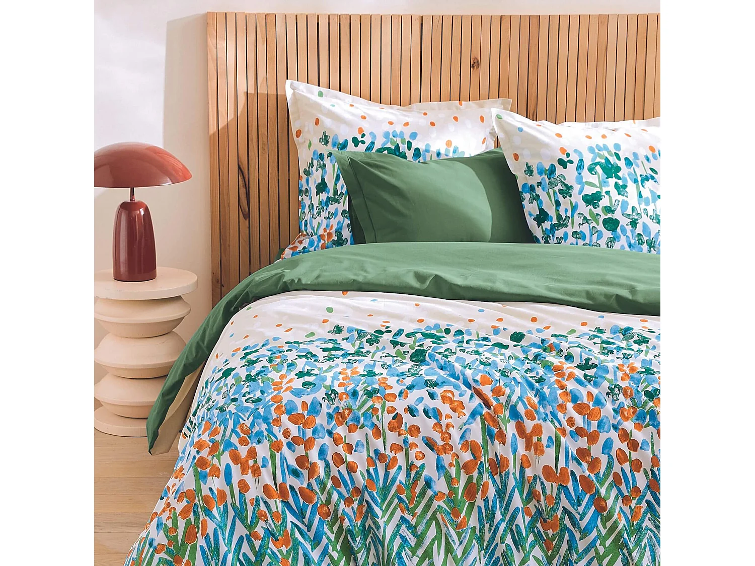 Parure de lit Evasion vert - Tradilinge 140x200