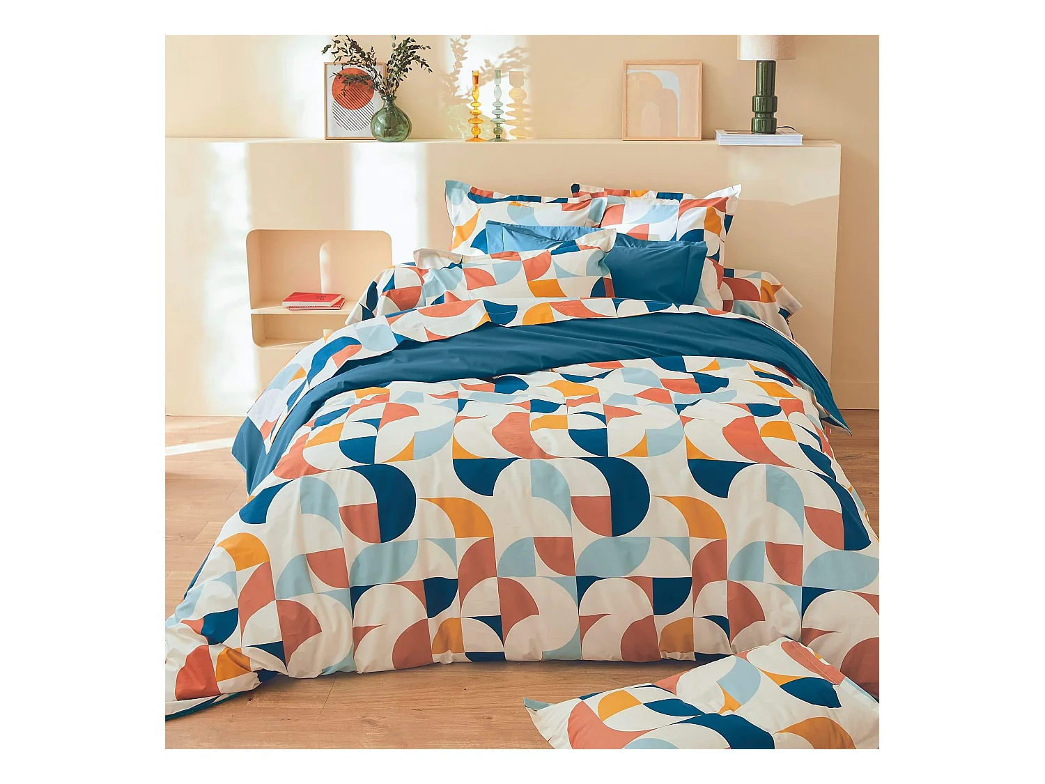 Parure de lit Modulo cobalt - Tradilinge 260x240
