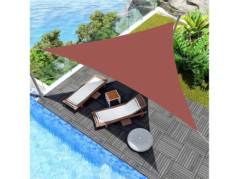 Tenda a Vela Rebecca Mobili Nanten 360x360x360 Poliestere Impermeabile Acciaio Rosso