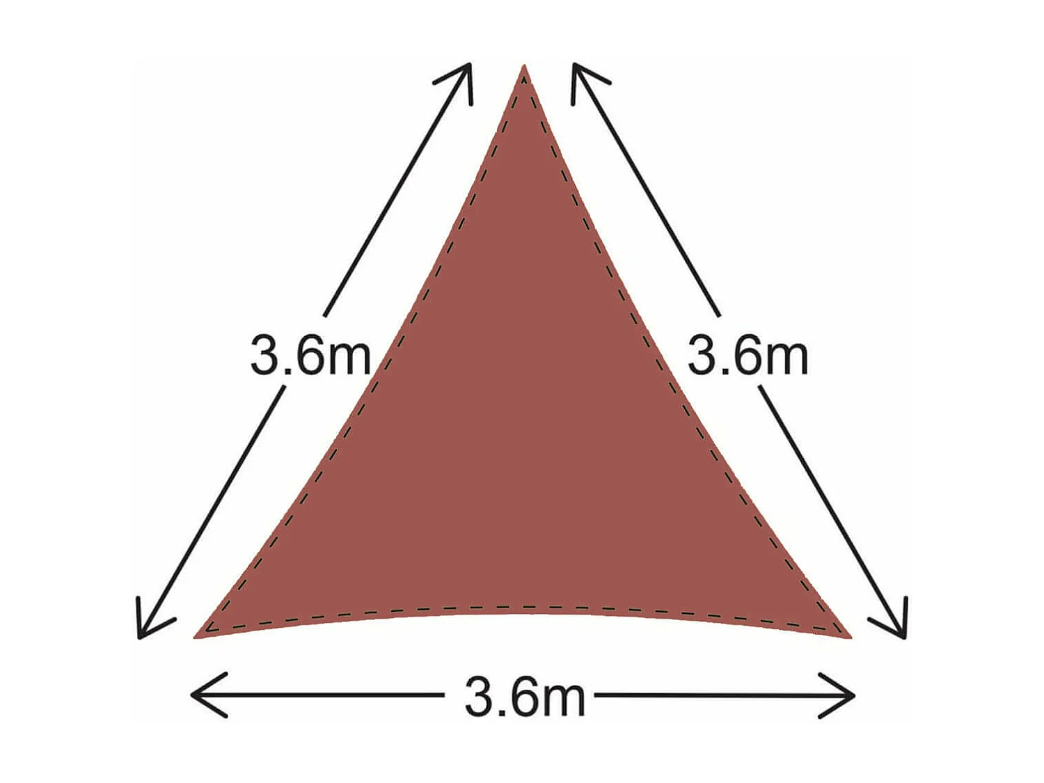 Toldo Vela Nanten 360x360x360 Poliéster Impermeável Aço Vermelho