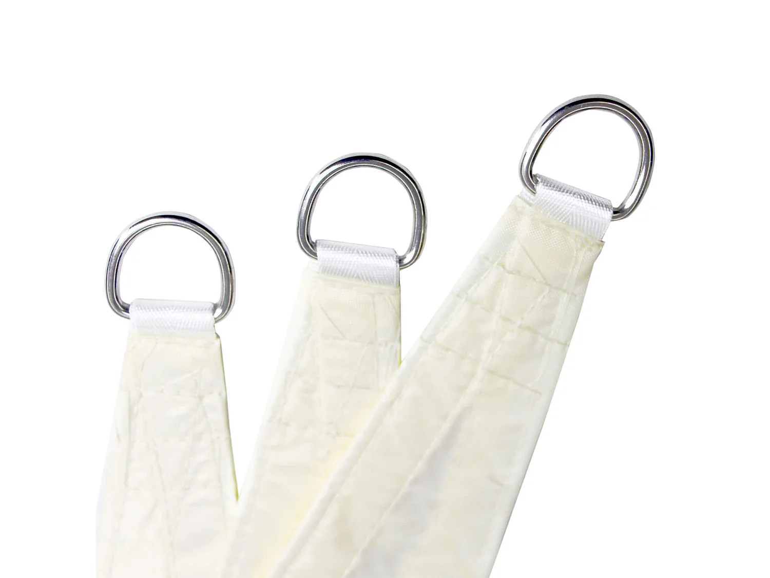 Voile d'ombrage Kola 500x500x500 Polyester Imperméable Acier Blanc Crème