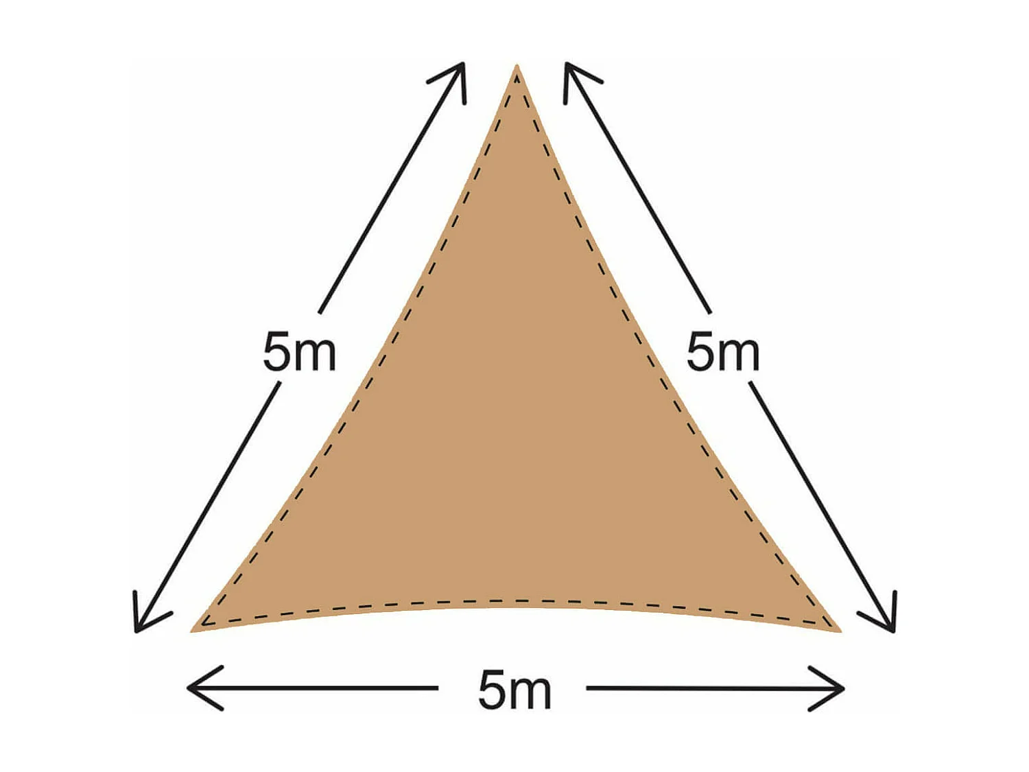 Toldo Vela Inga 500x500x500 Poliéster Impermeável Aço Bege Escuro