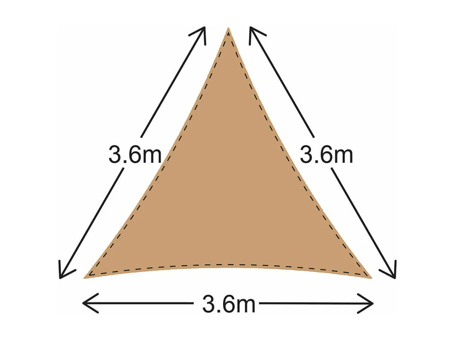 Tenda a Vela Rebecca Mobili Mopane 360x360x360 Poliestere Impermeabile Acciaio Beige Scuro