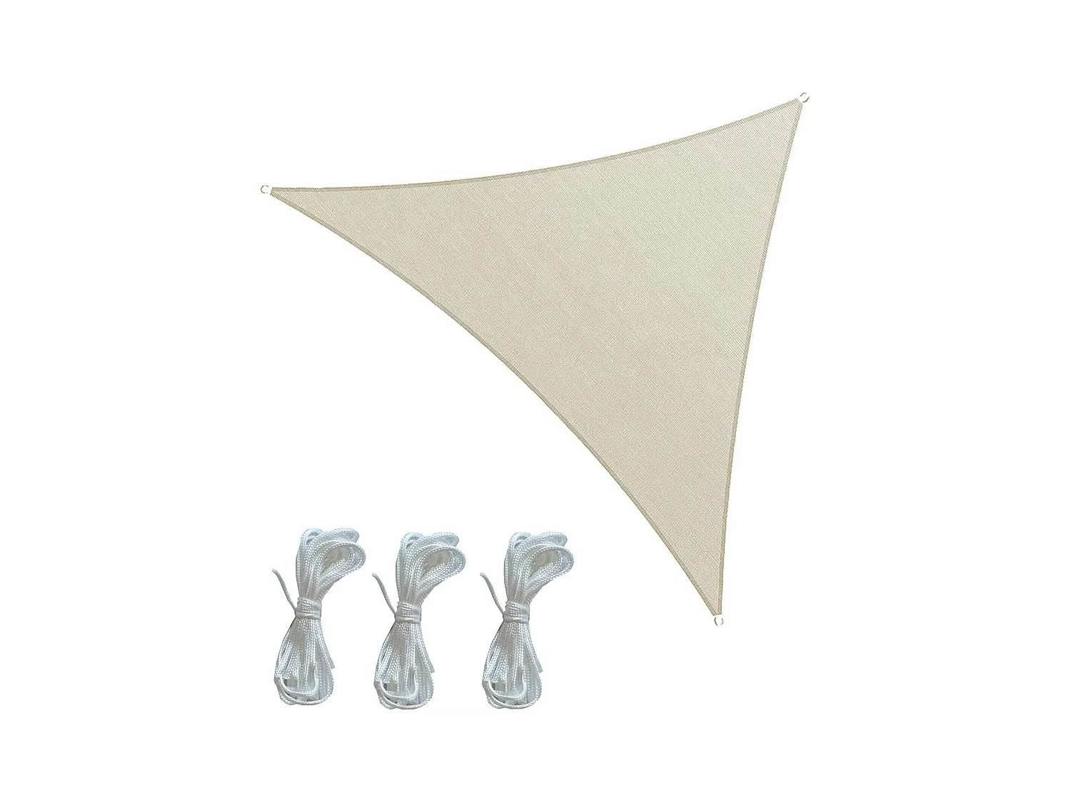 Tenda a Vela Rebecca Mobili Totara 300x300x300 Poliestere Impermeabile Acciaio Bianco Crema