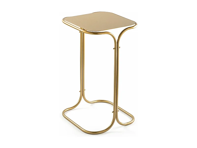 Table basse Hazan 30x30cm Métal Or