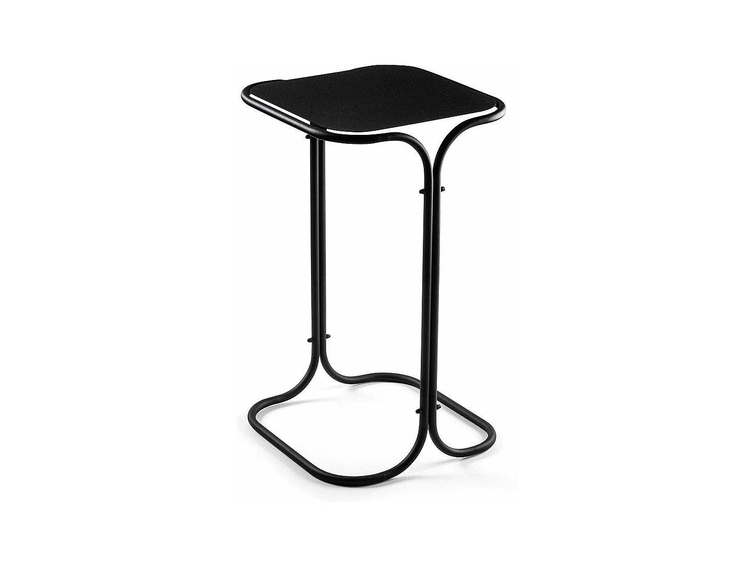 Table basse Hazan 30x30cm Métal Noir