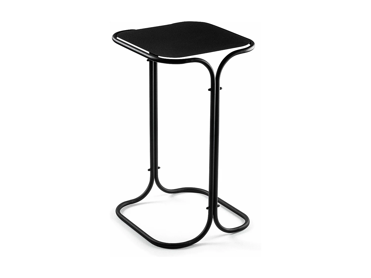 Table basse Hazan 30x30cm Métal Noir