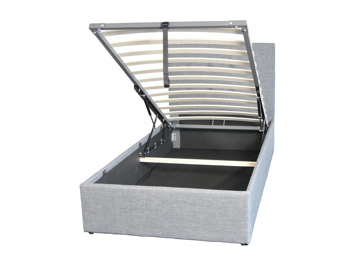 Lit coffre PARMA 90x190 + 1 sommier / Gris clair