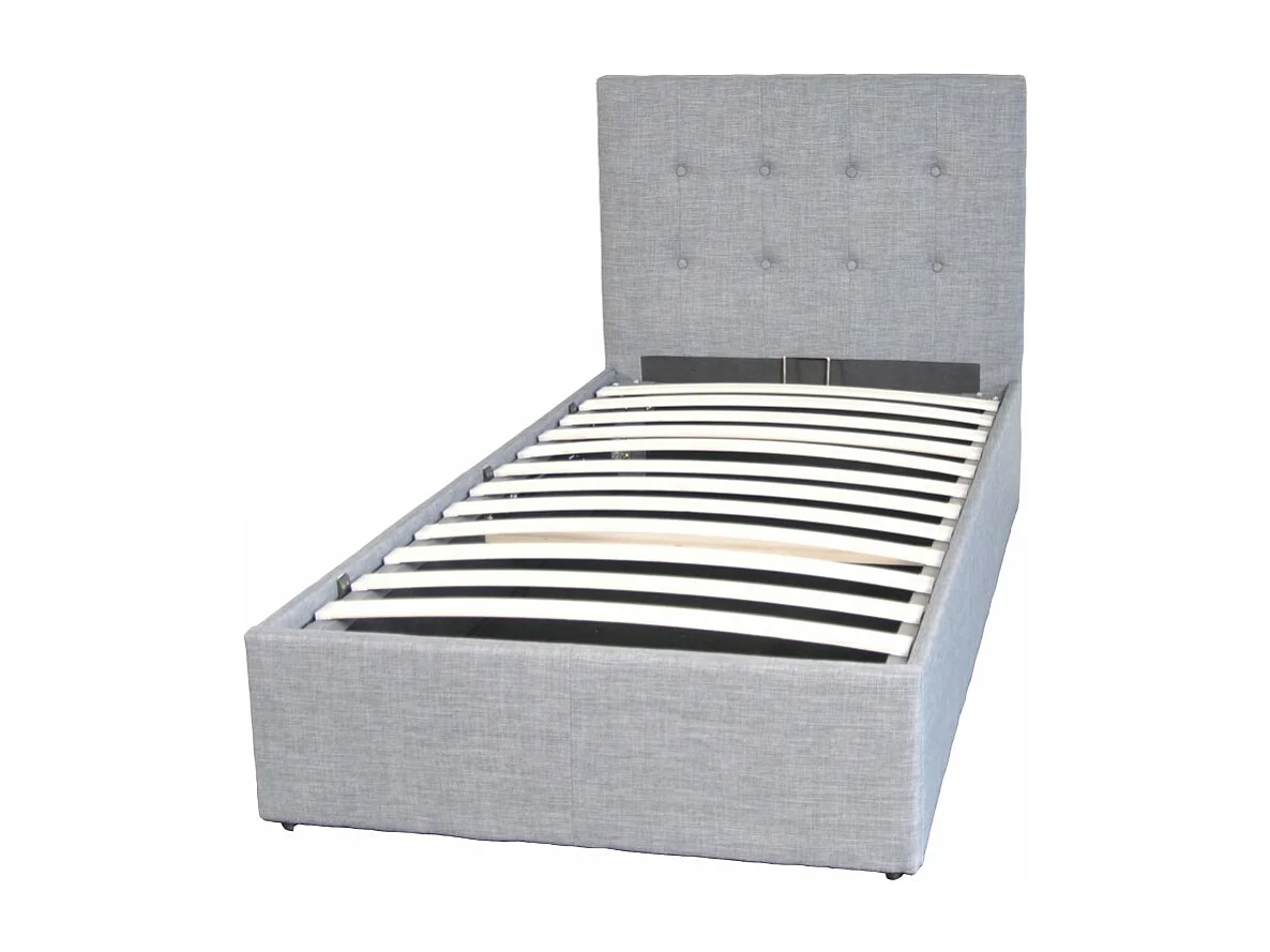 Lit coffre PARMA 90x190 + 1 sommier / Gris clair