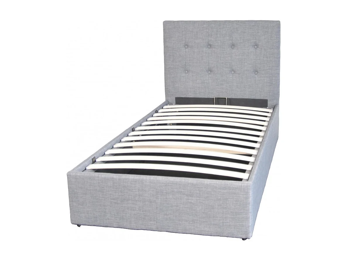 Lit coffre PARMA 90x190 + 1 sommier / Gris clair