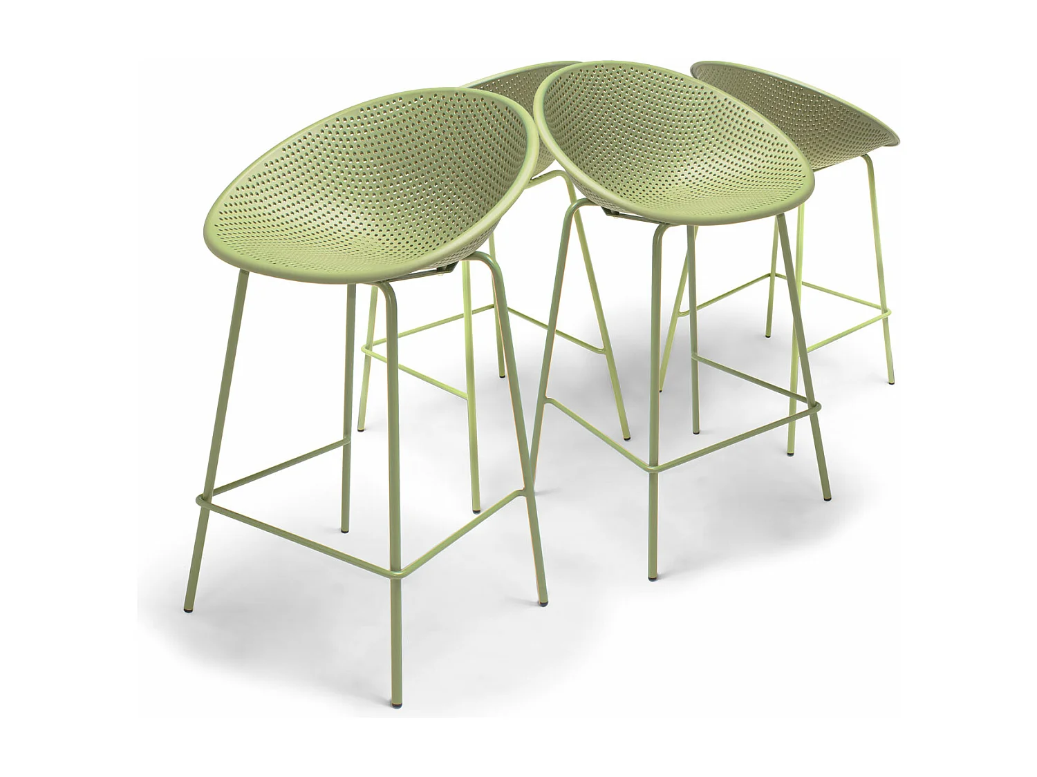Rio - Set Di 4 Sgabelli H75Cm In Pp-Verde