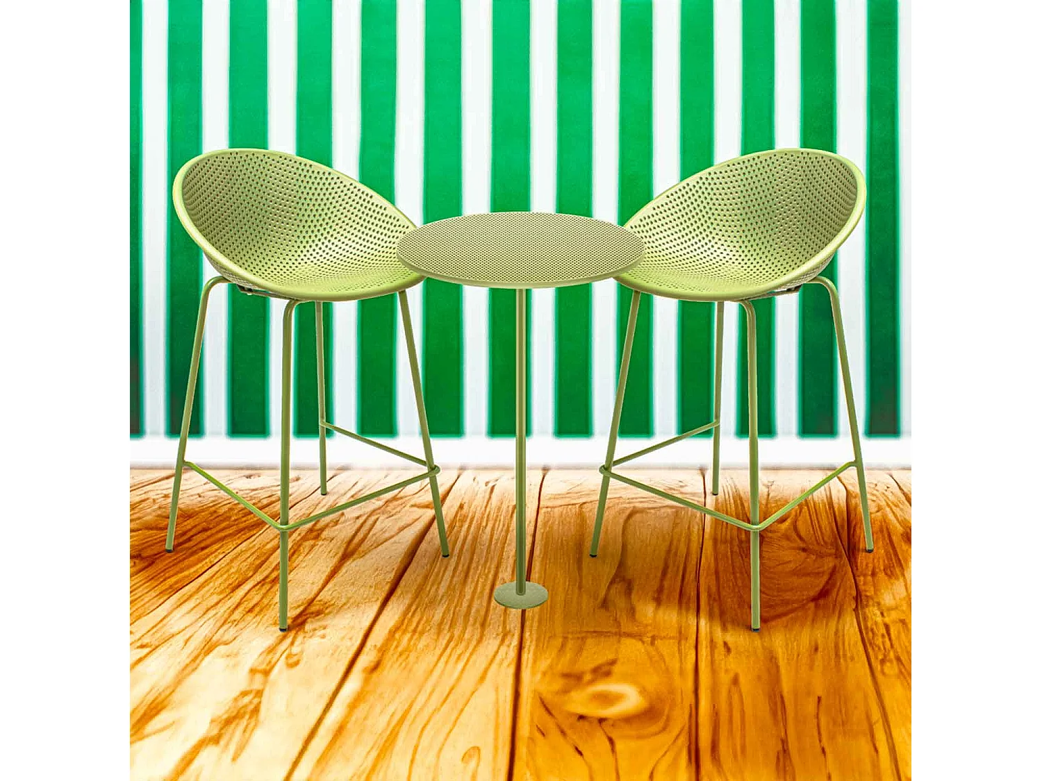 Rio - Set Di 4 Sgabelli H75Cm In Pp-Verde