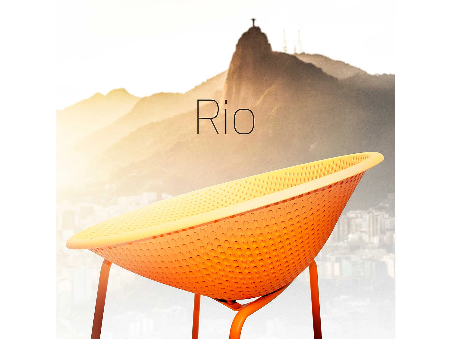 Rio - Set Di 4 Sgabelli H75Cm In Pp-Giallo