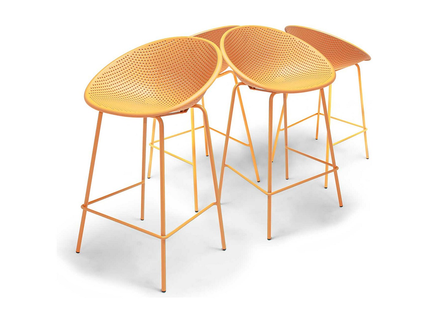 Rio - Lot de 4 tabourets de bar en PP style moderne pour intérieur ...