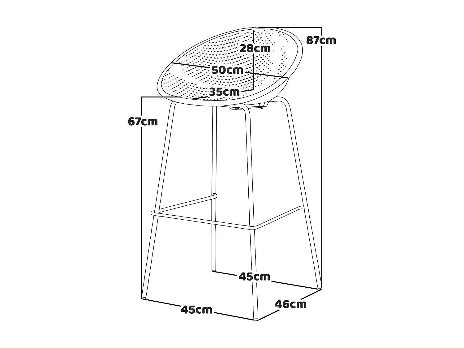 Rio - Set Di 4 Sgabelli H75Cm In Pp-Giallo