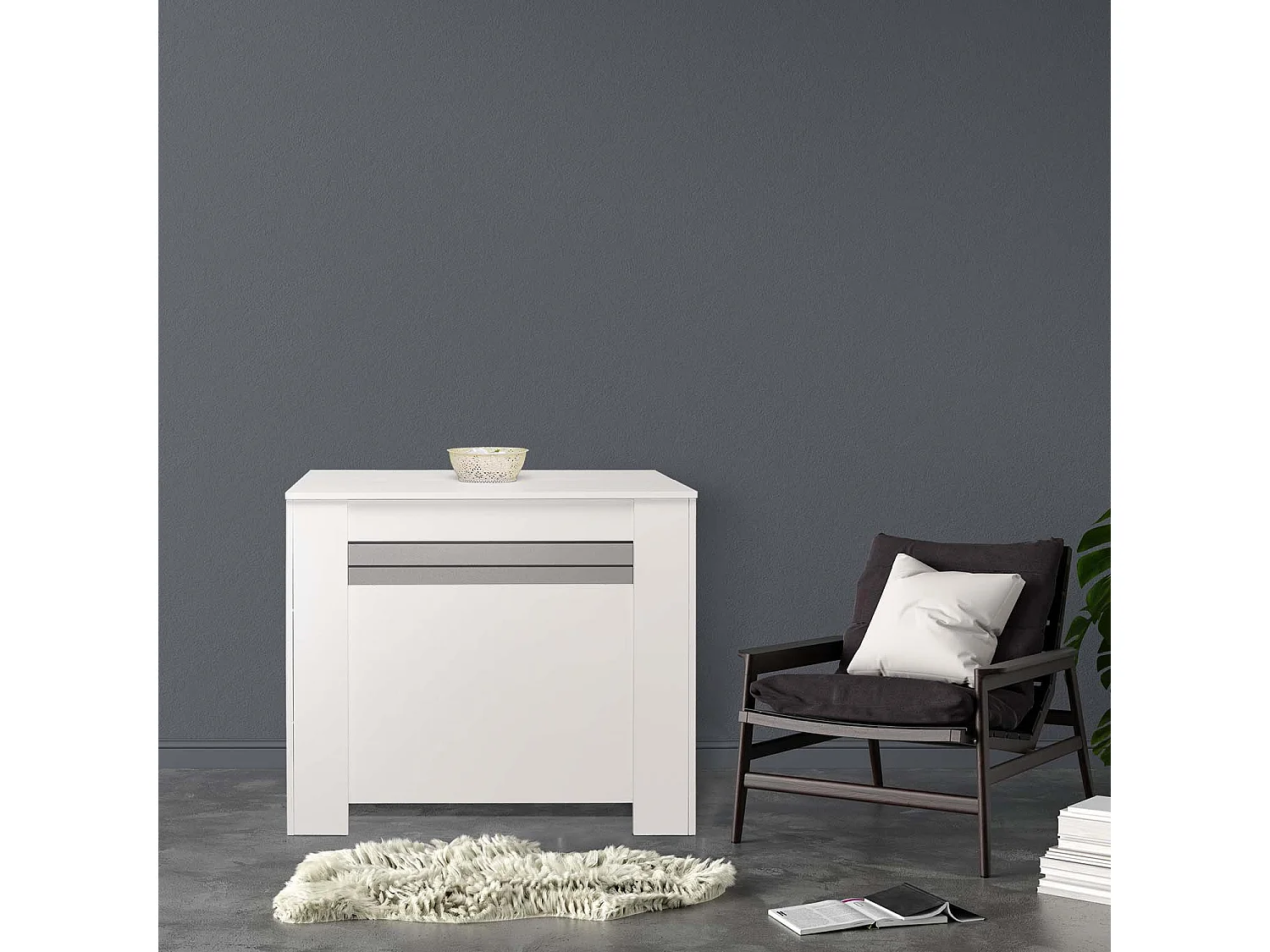 Fortino - Tavolo consolle allungabile fino a 250 cm, salvaspazio