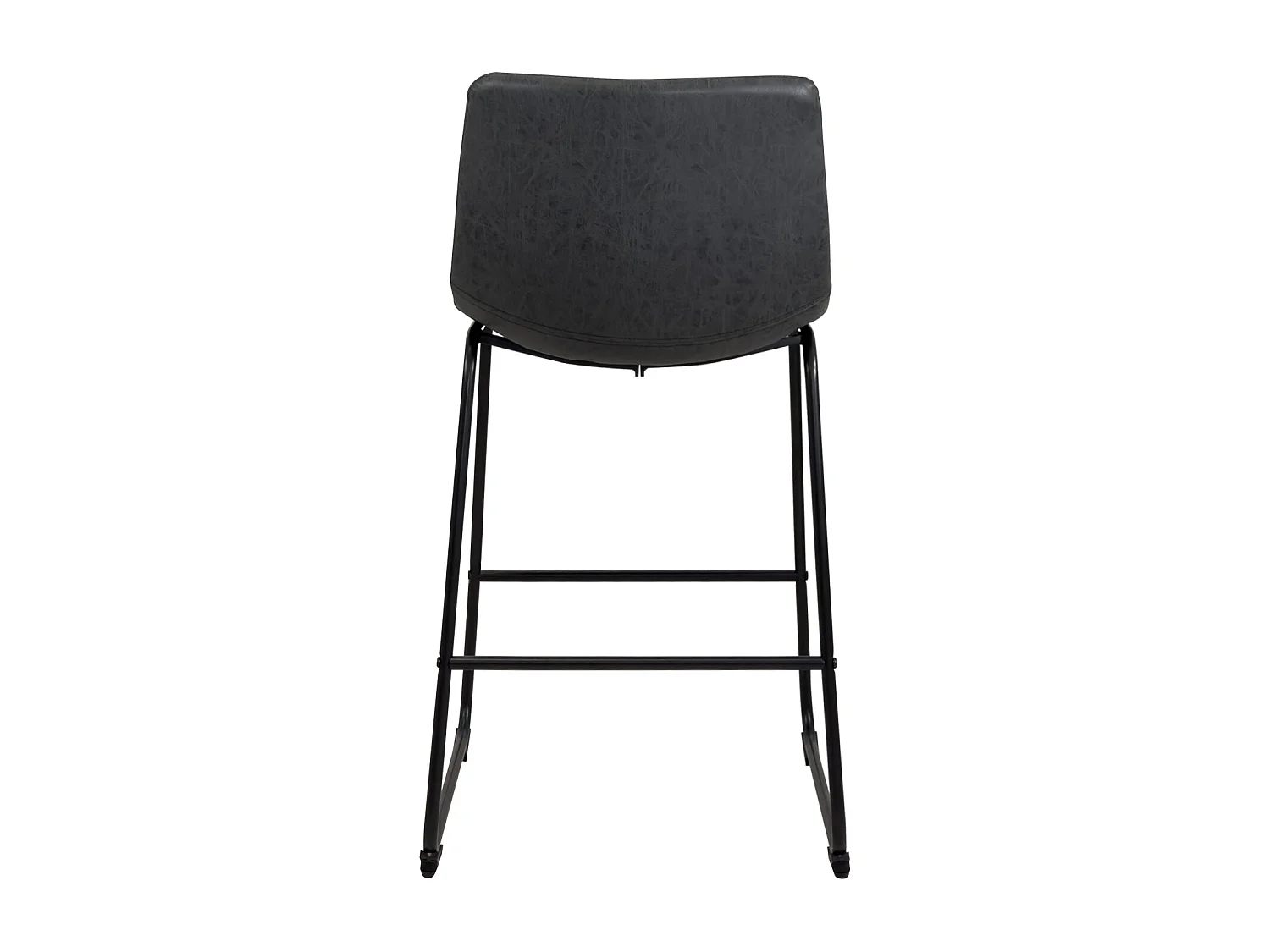 Lot 2 tabourets de bar industriels simili cuir effet vintage pieds métal HELIO 64 (noir gris)