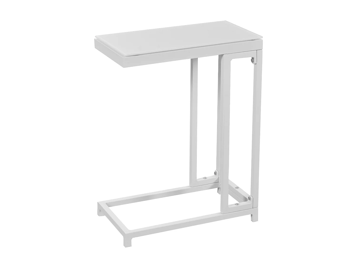 Ensemble salon de jardin d'angle en aluminium 5 places - 2 canapés modulables + 1 pouf + 2 tables basses - Blanc