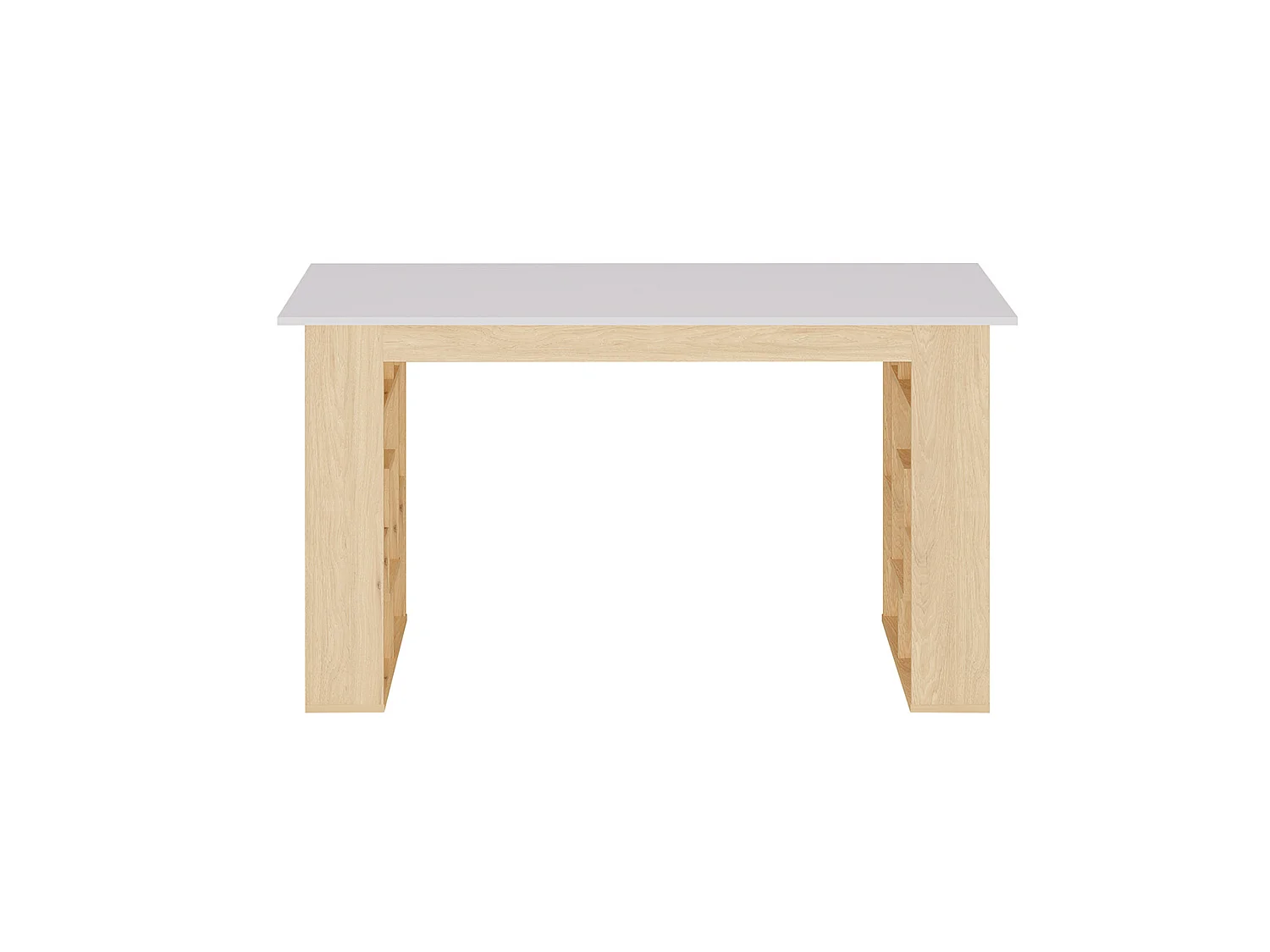 Skrivbord med 10 hyllor - Färg: Naturlig och vit - JOVISO