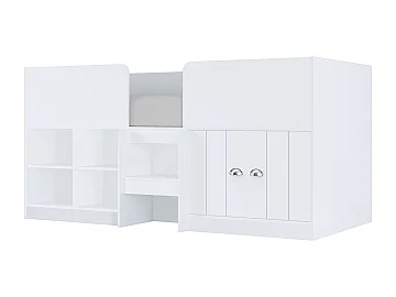 Halfhoogslaper met opbergruimte