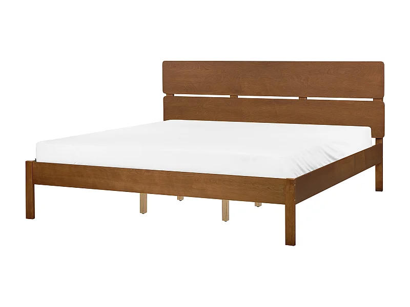 Lit avec sommier Bois BOISSET 180 x 200 cm Marron foncé