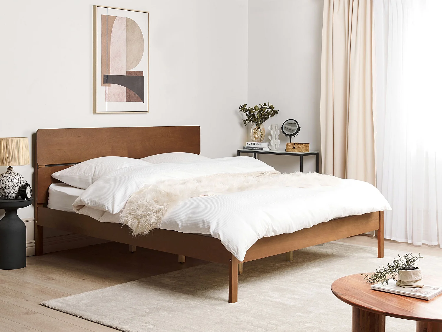 Bed Hout BOISSET 180 x 200 cm Donkerbruin