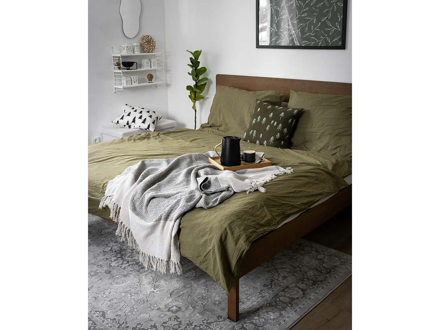 Bed Wood BOISSET 160 x 200 cm (EU King Size) Dark Brown