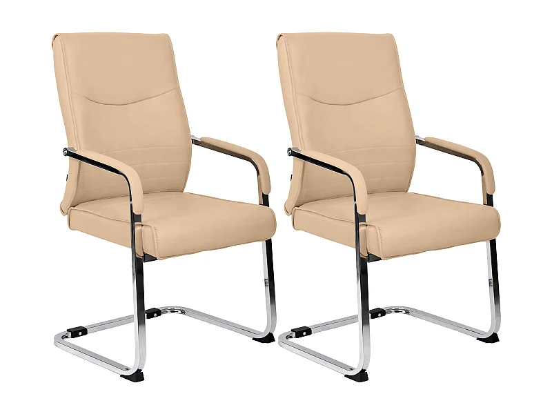 Lot de 2  chaises oscillantes - Similicuir - Kaki - Hobart