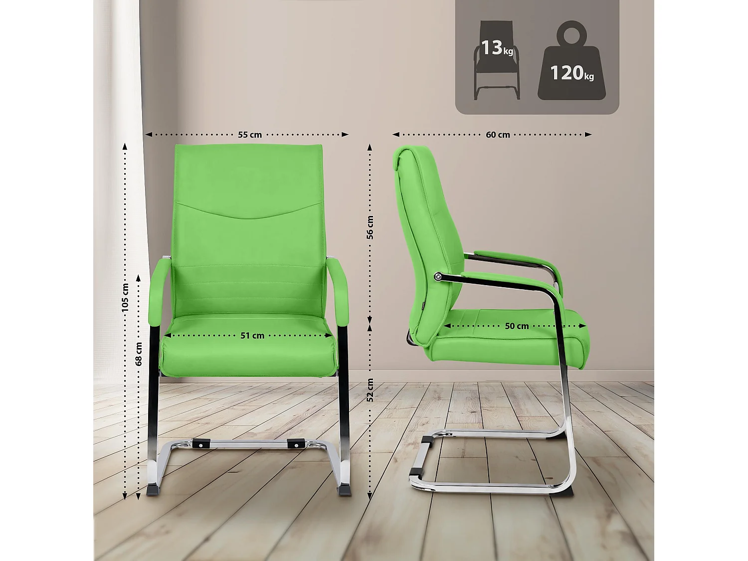 chaises oscillantes - Similicuir - Vert - Hobart