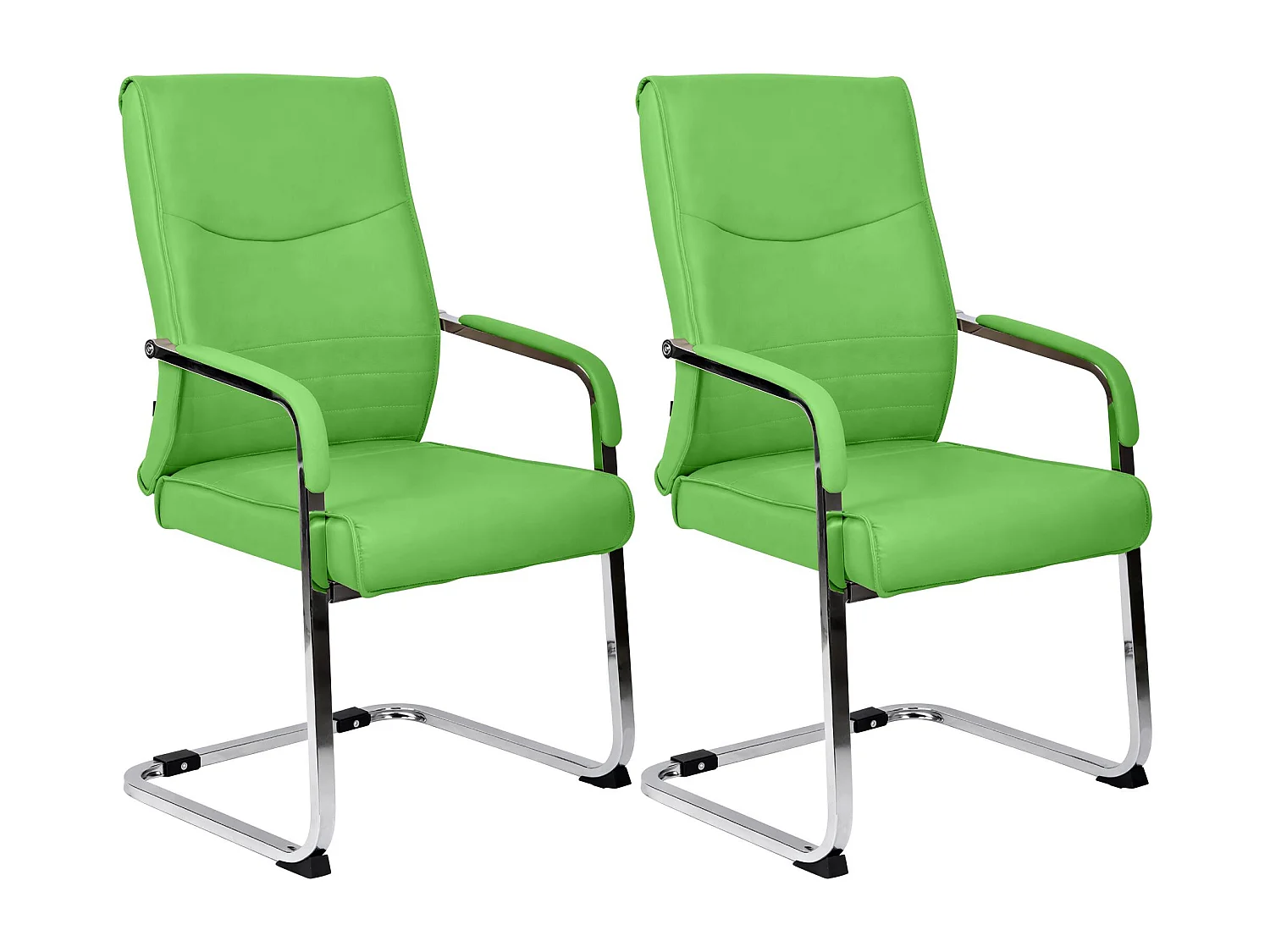 Lot de 2  chaises oscillantes - Similicuir - Vert - Hobart