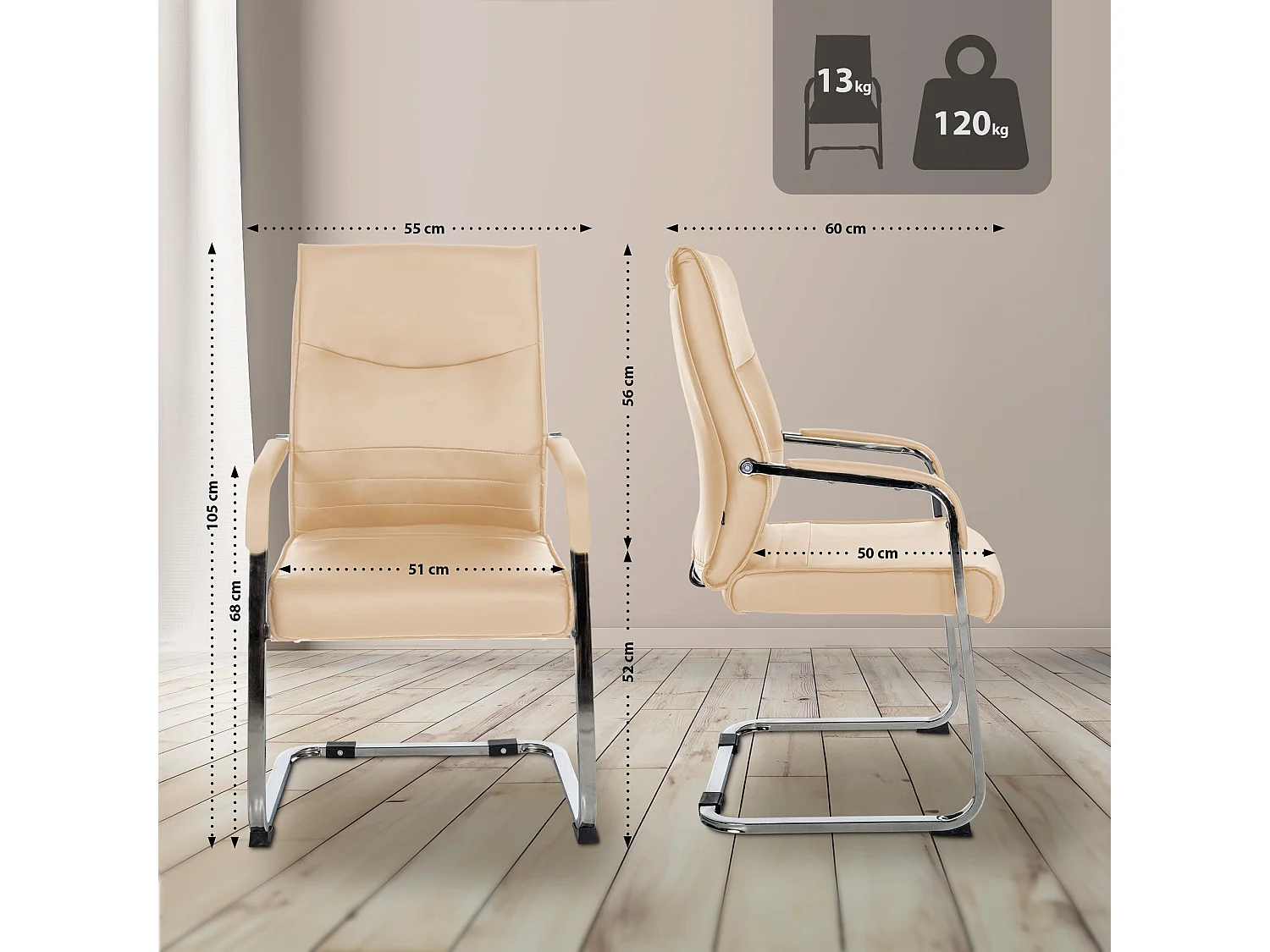 schommelstoelen - Kunstleer - khaki - Hobart