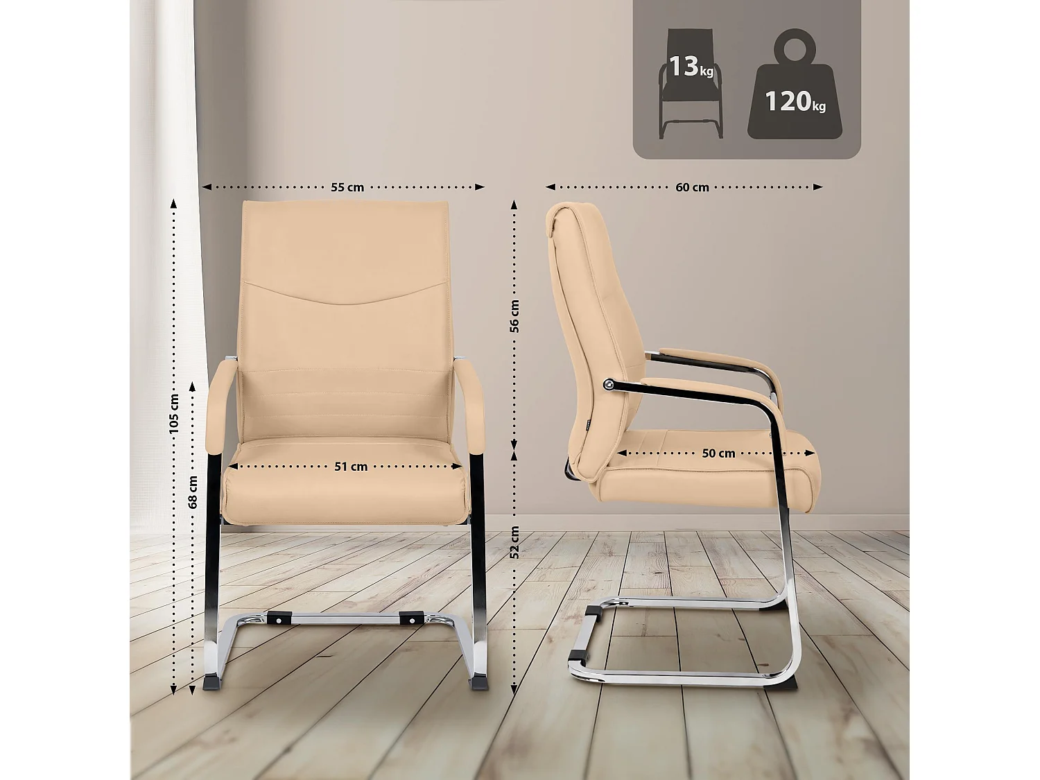 chaises oscillantes - Similicuir - Kaki - Hobart