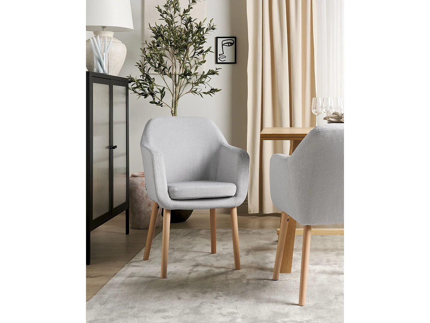 Cadeira de jantar YORKVILLE II Veludo Cinzento