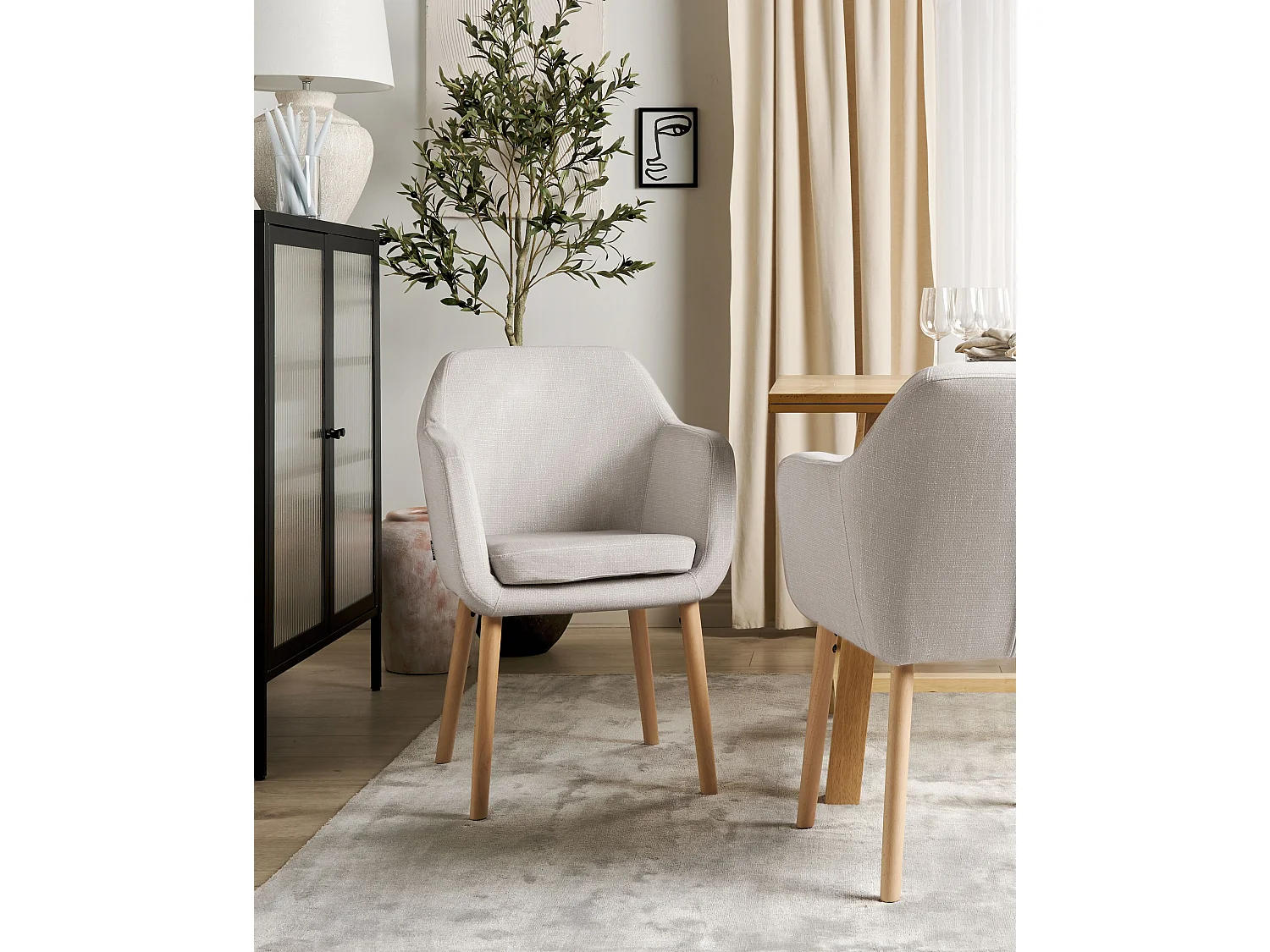 Cadeira de jantar YORKVILLE II Veludo Taupe