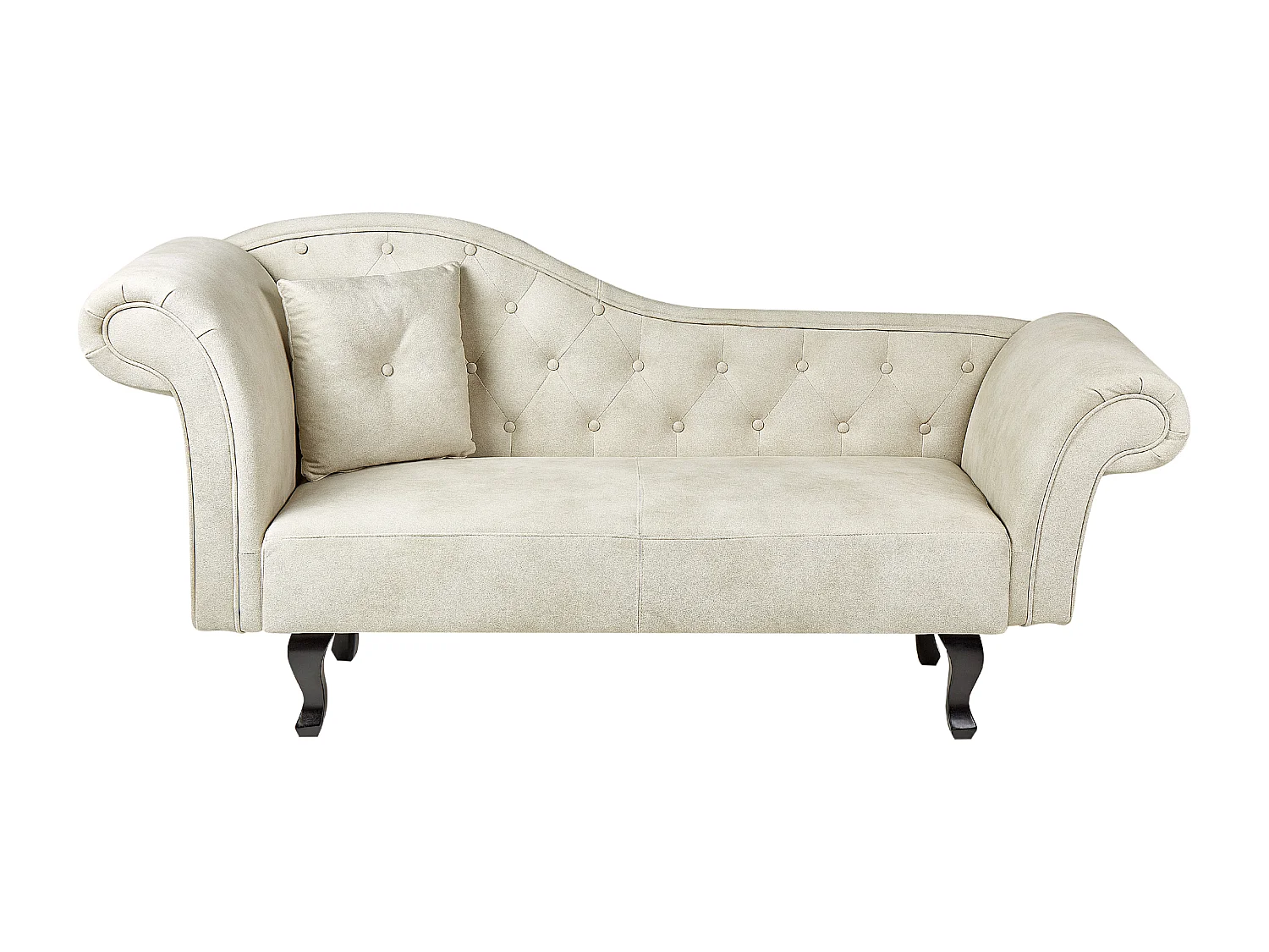 Chaise longue à droite en velours beige clair LATTES II