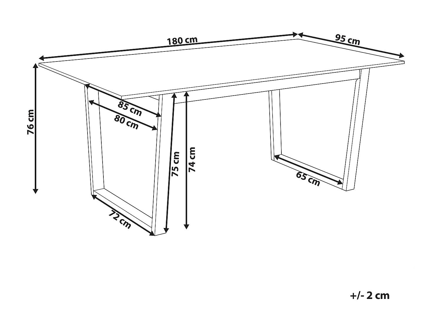 Table de repas CAMDEN Frêne clair 180 cm 95 cm